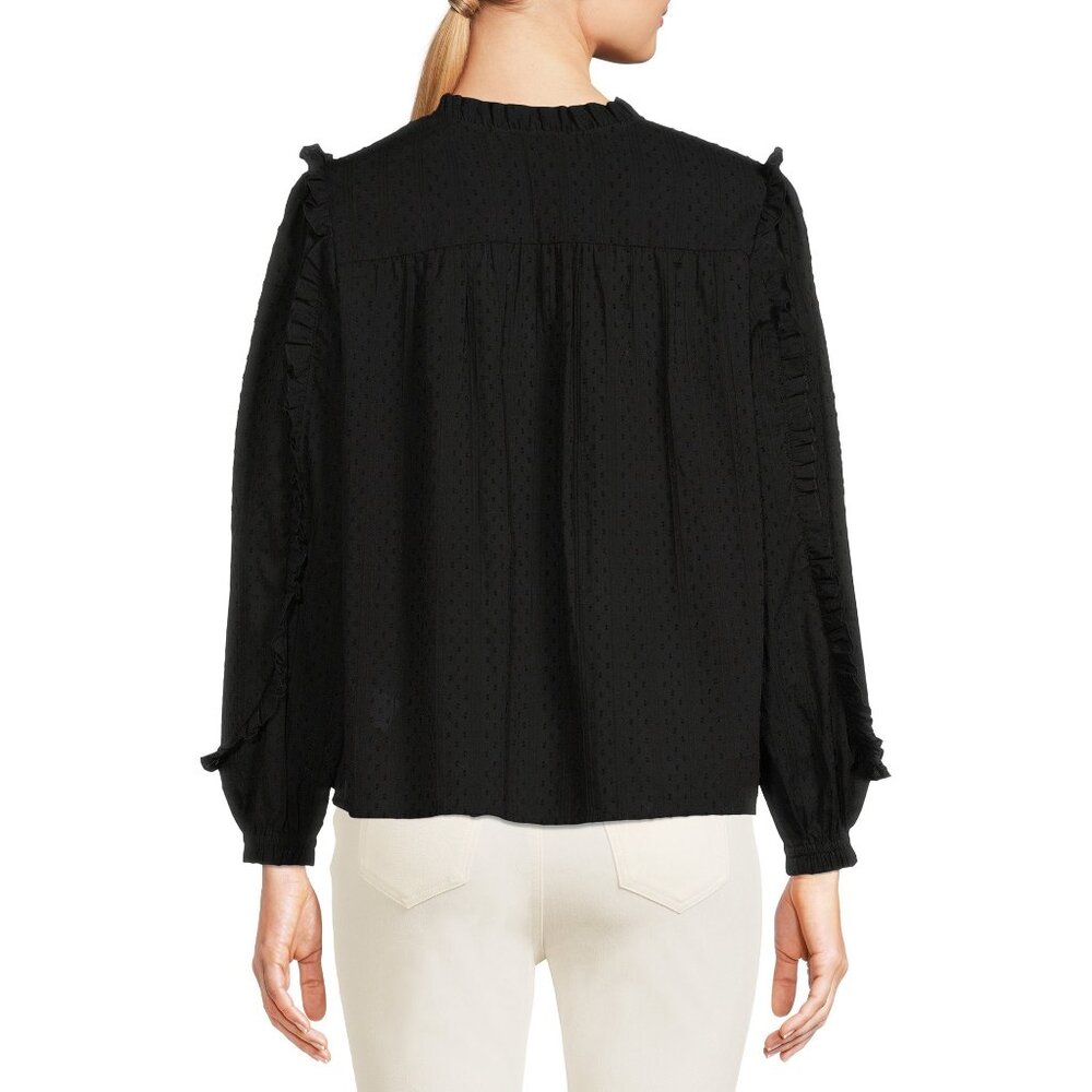 Time And Tru Mixed Print Ruffle Top With Long Sle… - image 2